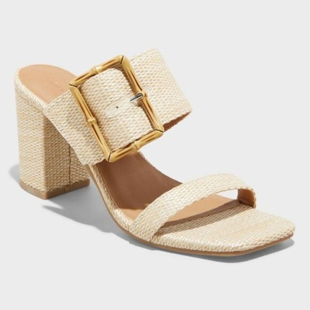 NEW Universal Thread 3" Chunky Block High Heel - Beige